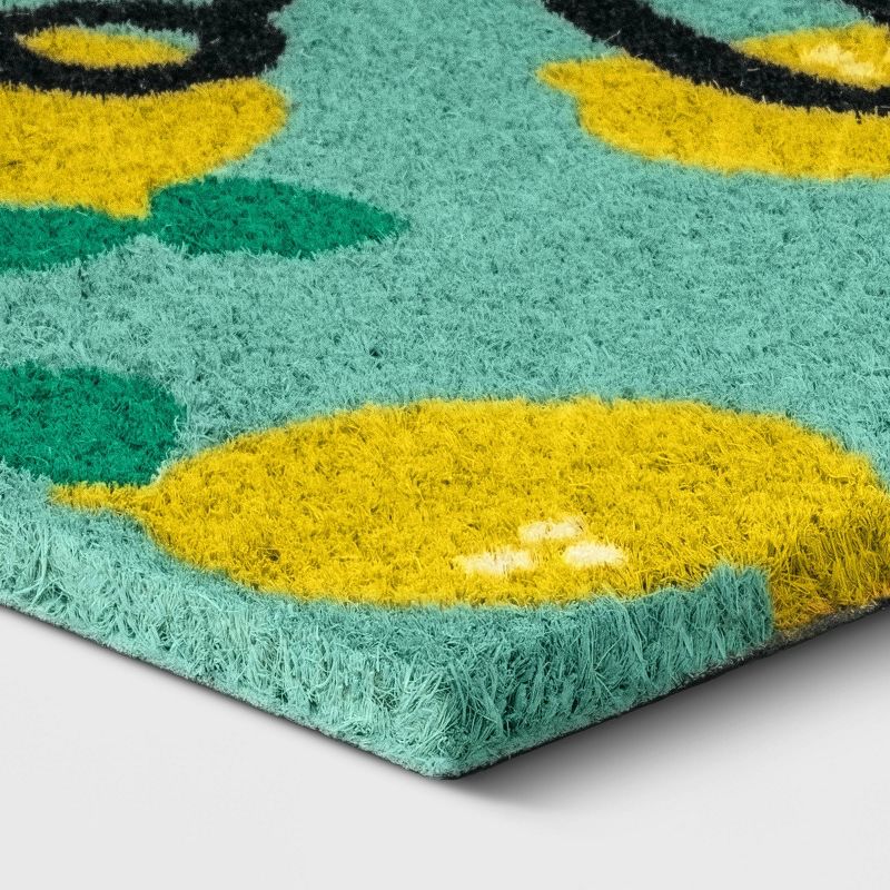 1'6"x2'6" Hello Lemon Coir Doormat Yellow - Sun Squad™