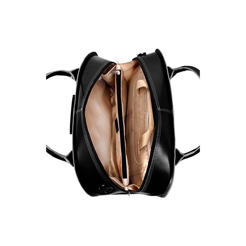 ROSEVILLE 96645 Leather Fly-Through Checkpoint-Friendly Detachable-Wheeled Ladies' Briefcase