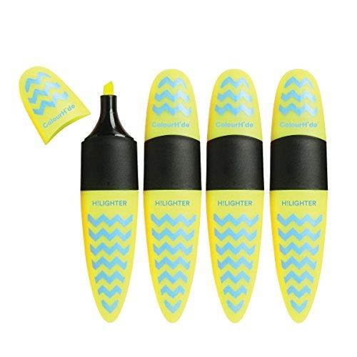 ColourHide Highlighters, Bright Hilighters, My Designer, Yellow, 4 Pack (1980205)