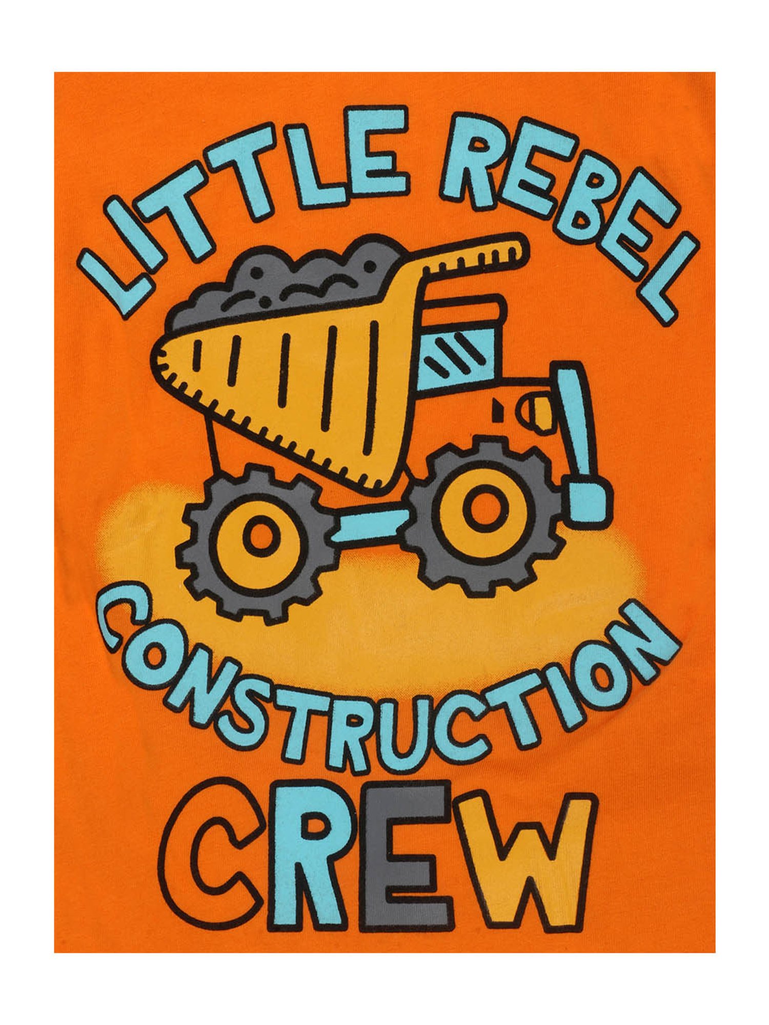 Lazy Shark Kids Orange & Grey Printed  T-Shirt with  Shorts