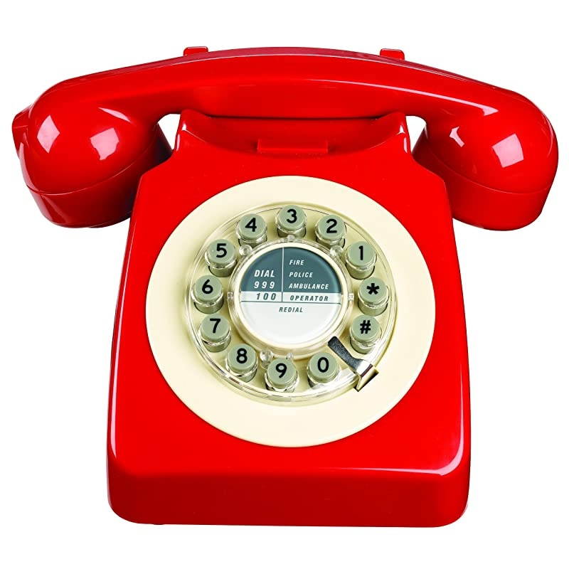 Wood 746 Phone Retro Design Red