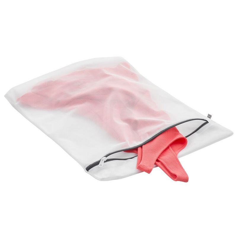 mDesign Laundry Mesh Fabric Wash Bag for Delicates - 16" x 20" - 2 Pack -White