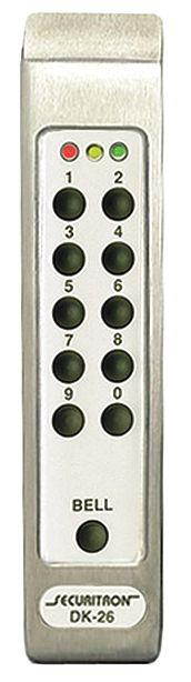 Digital Keypad Pad,DK-26,Satin Stainless SECURITRON DK-26PSS