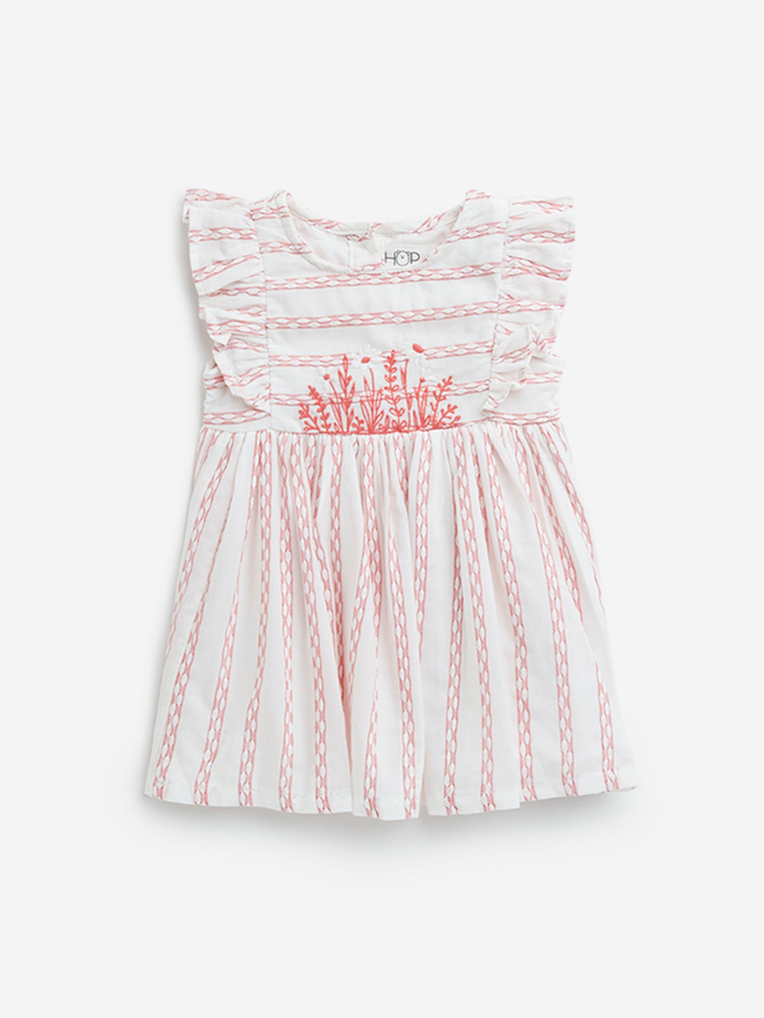 HOP Baby by Westside Red & White Striped A-Line Cotton Dress
