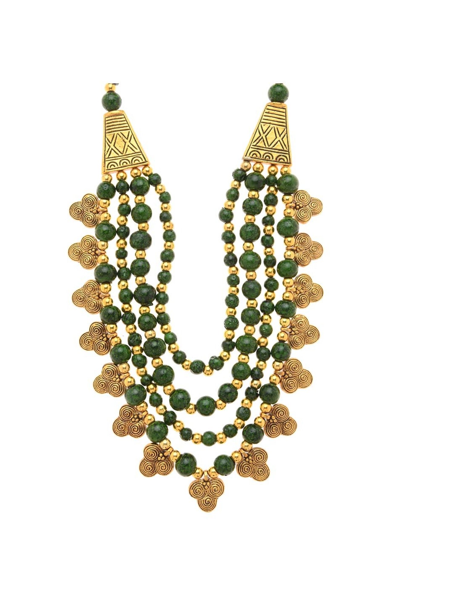 Imli Street Green & Golden Necklace