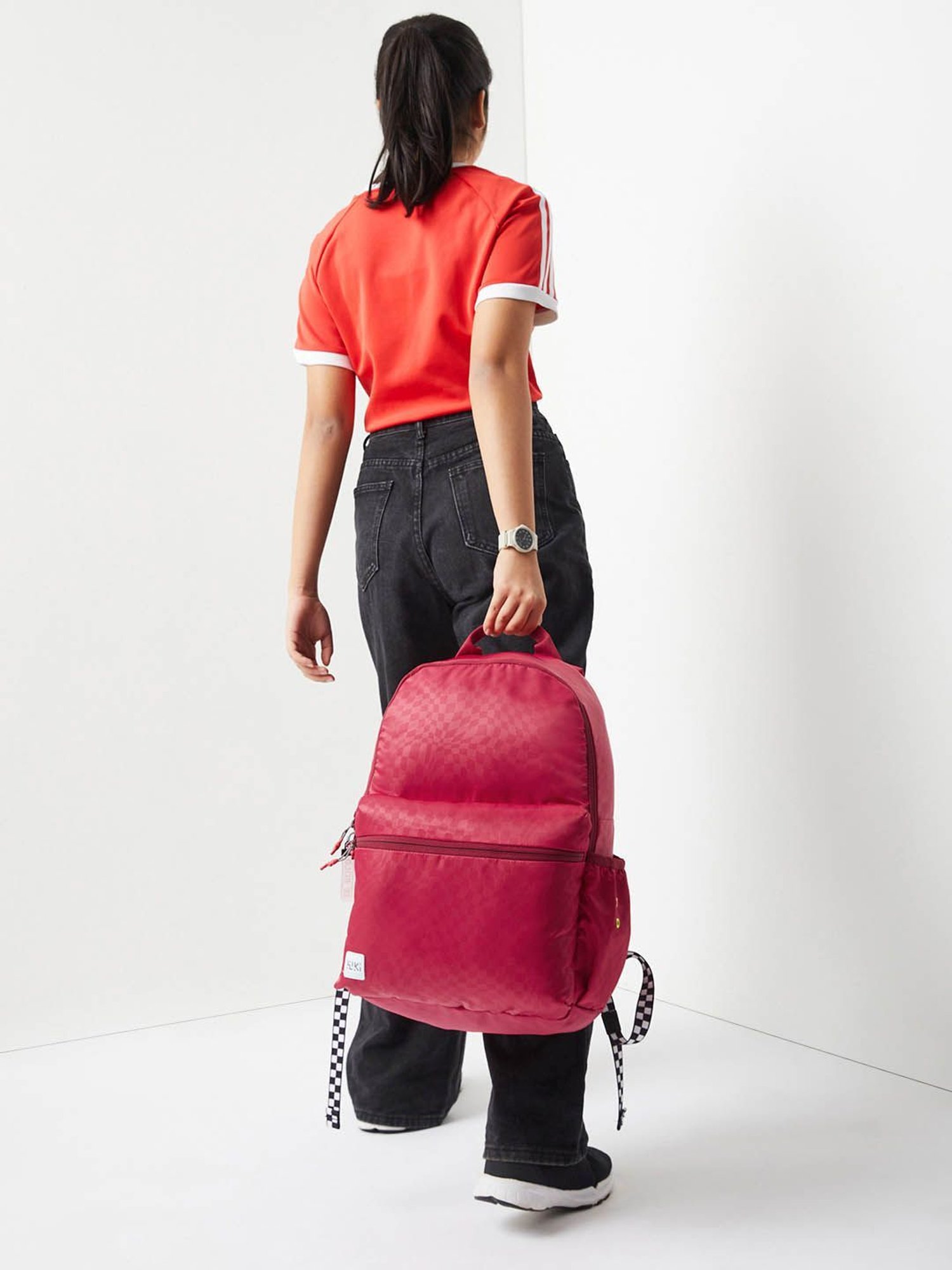 Wiki Back to School Red Polyester Printed Backpack - 18 Ltrs