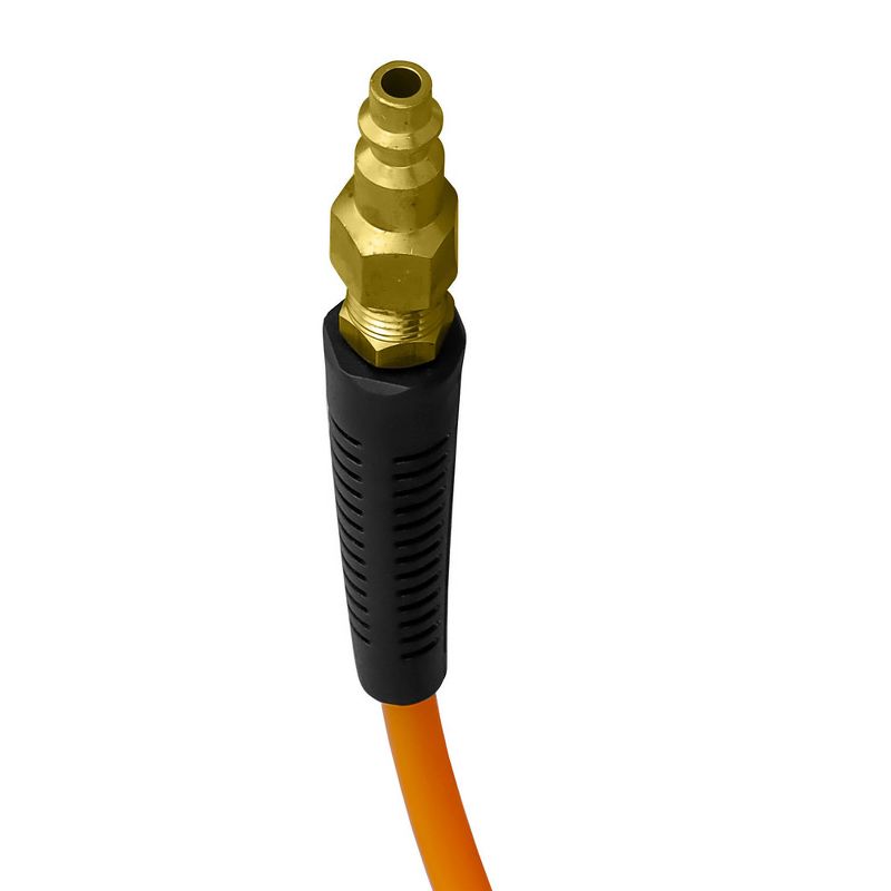 Freeman P1425RCF 1/4 in. x 25 ft. Polyurethane Recoil Air Hose with Bend Restrictors and Brass Fittings