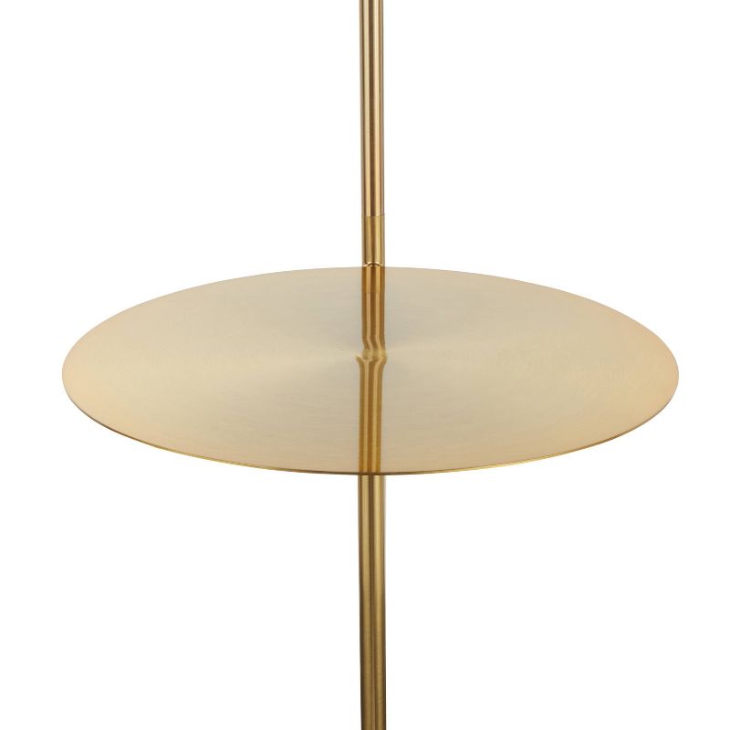 Symbol Contemporary/Glam Floor Lamp with Metal Side Table and Marble Base Gold (Includes LED Light Bulb) - LumiSource