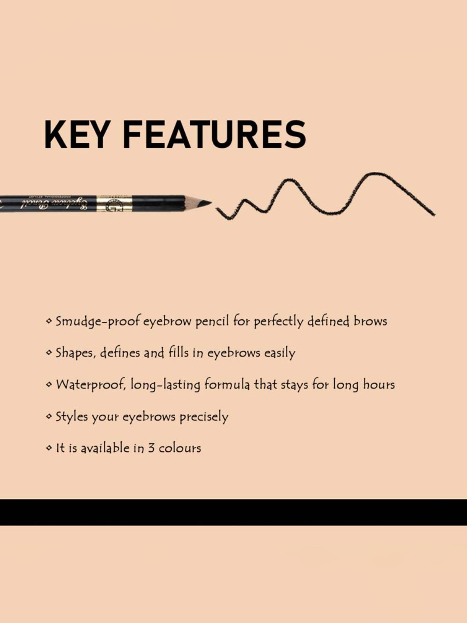 Matt Look Professional Stylist Eyebrow Pencil 03 Dark Brown - 1.2 gm