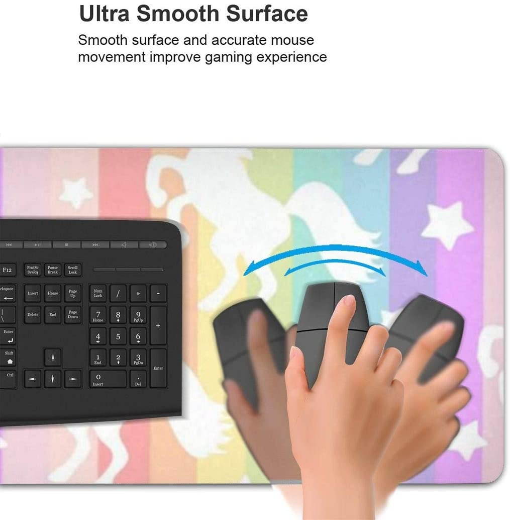 Large Mouse Pad Gaming Star Unicorn Rainbow XXL Extended Mouse Pad Portable Large Desk Keyboard Pad Waterproof Writing Pad for Mouse Office, Home, Non-Slip Rubber Base, Huge 90x40