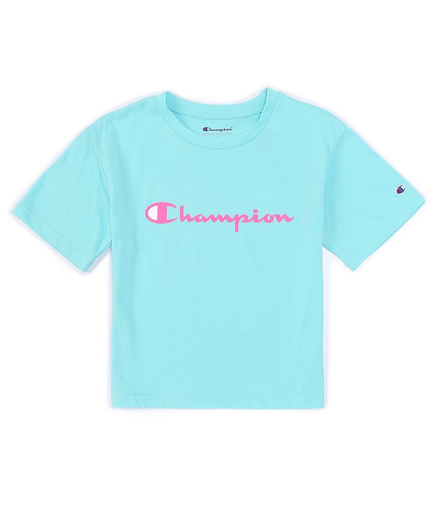 Champion Big Girls 7-16 Short-Sleeve Script Boxy Tee