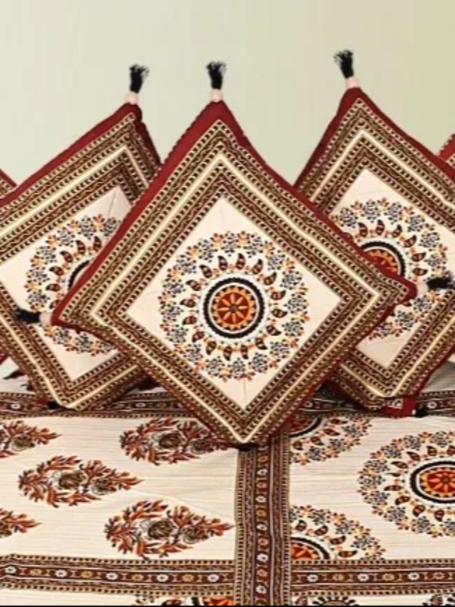 Maspar Blue Cotton 200 TC Reversible Duvet Cover Set