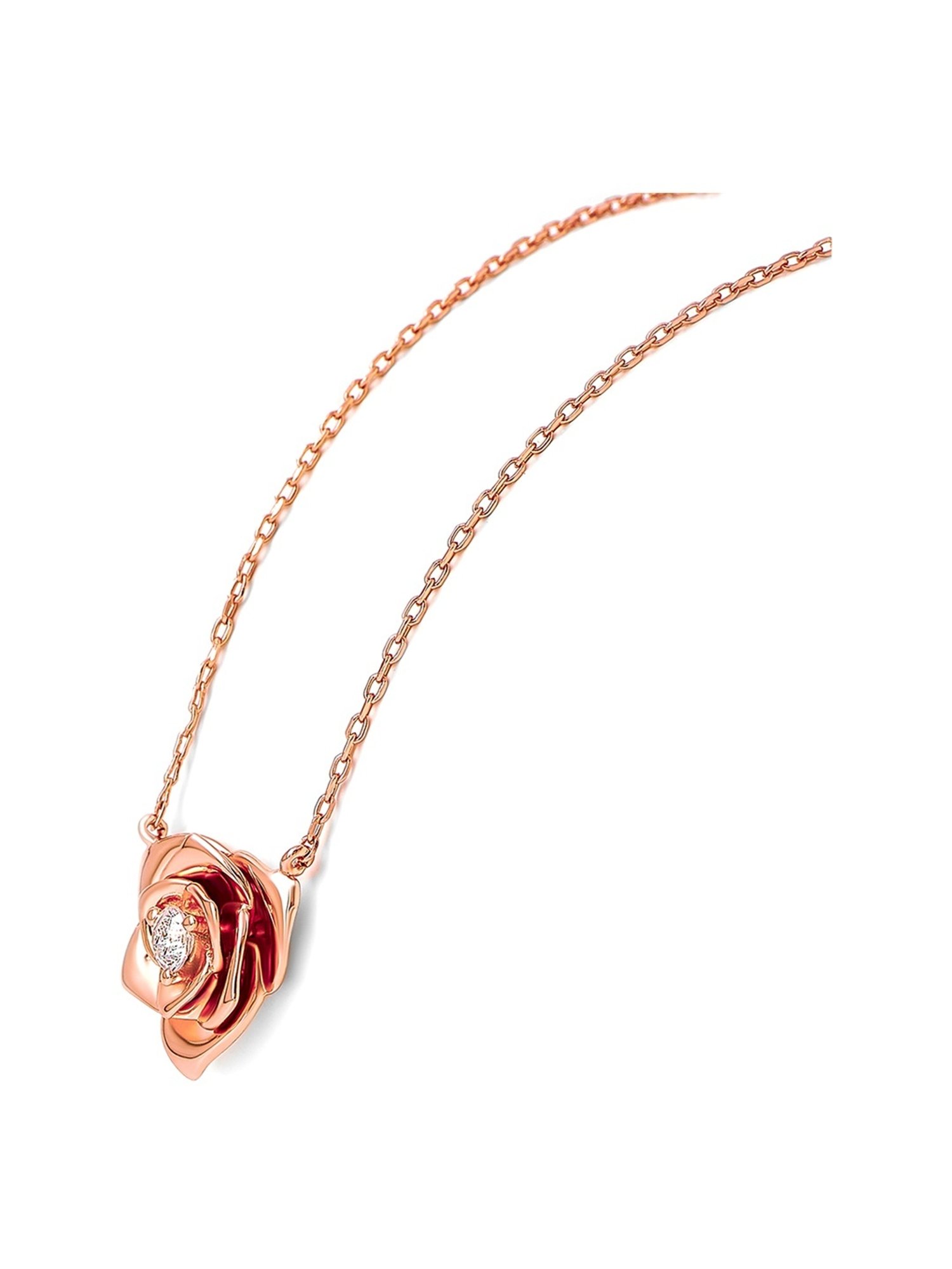 Silberry 92.5 Sterling Silver Rose Gold Rosetta Necklace
