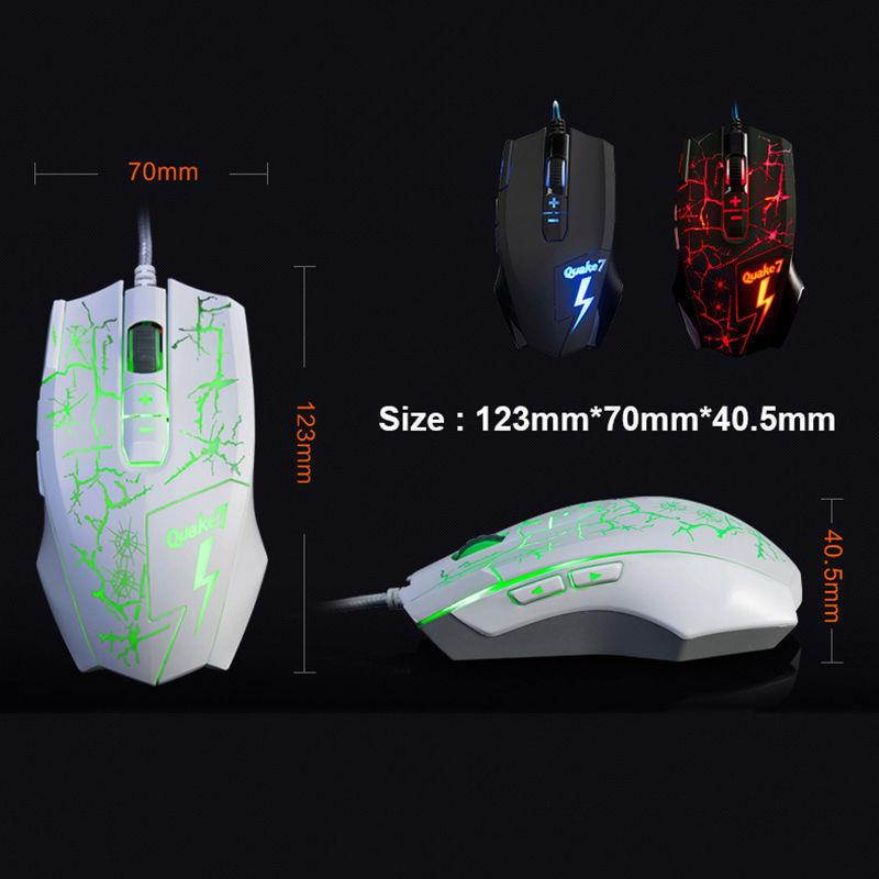 Ajazz Q7 Wired LED Backlit 4000DPI Optical Usb Ergonomic 8 Buttons Gaming Mouse