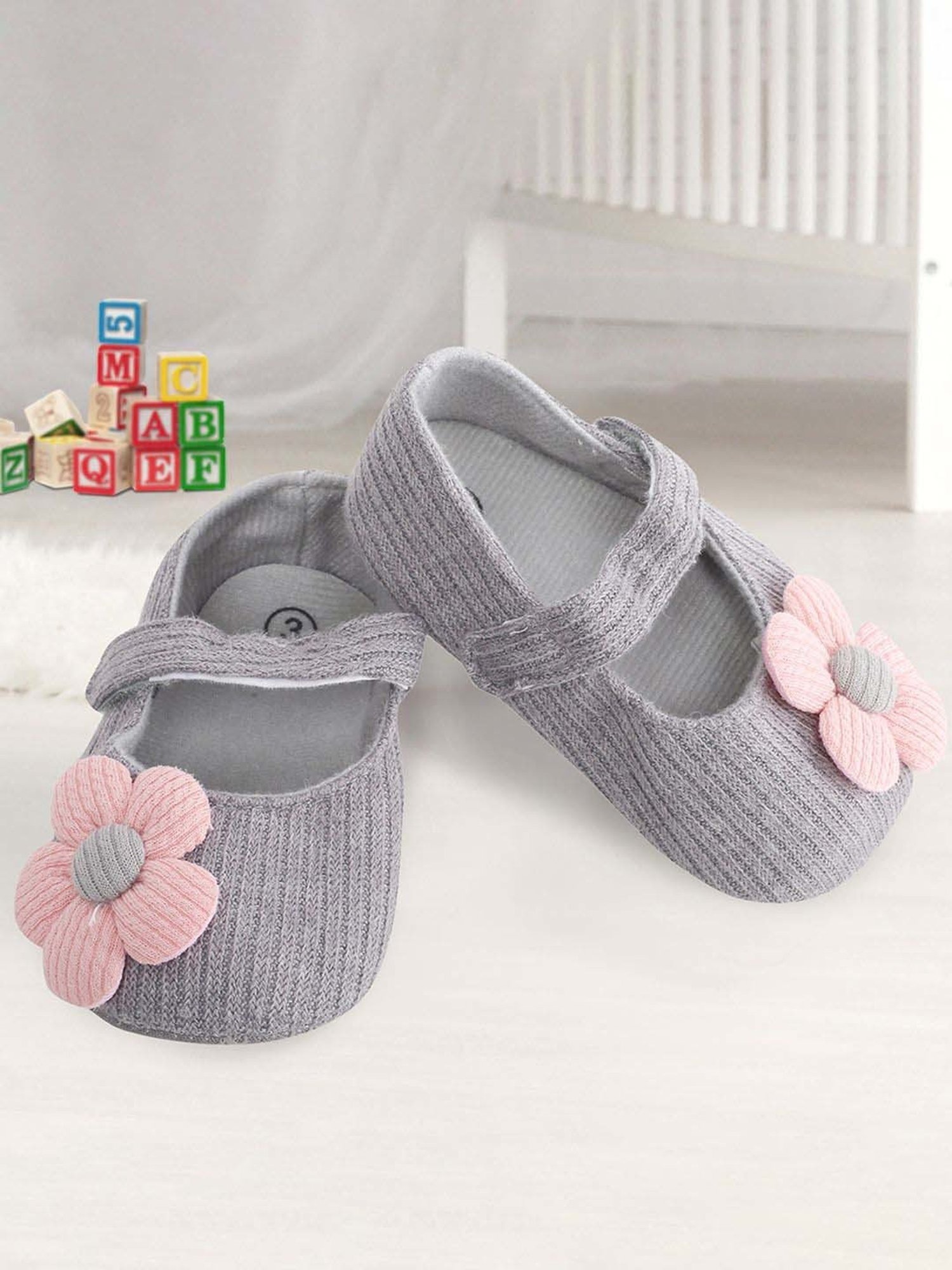 Baby Moo Kids Grey Casual Mary Jane Shoes