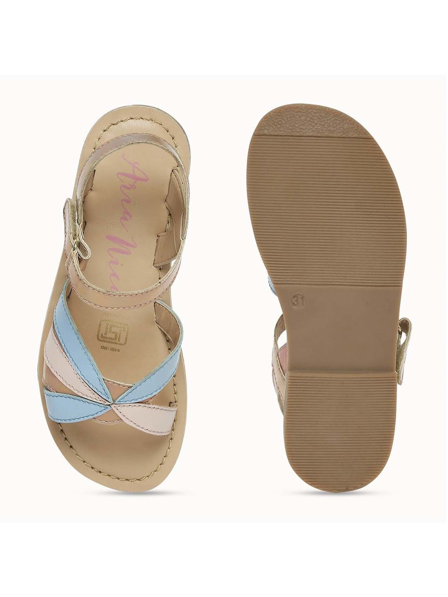 Aria Nica Kids Rose New Sky Blue & Beige Casual Sandals