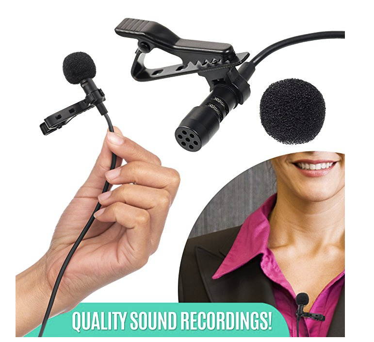 Miracle Sound Ultimate Lavalier Microphone For Bloggers And Vloggers Lapel Mic Clip-on Omnidirectional Condenser for Iphone Ipad Samsung Android Windows Smartphones