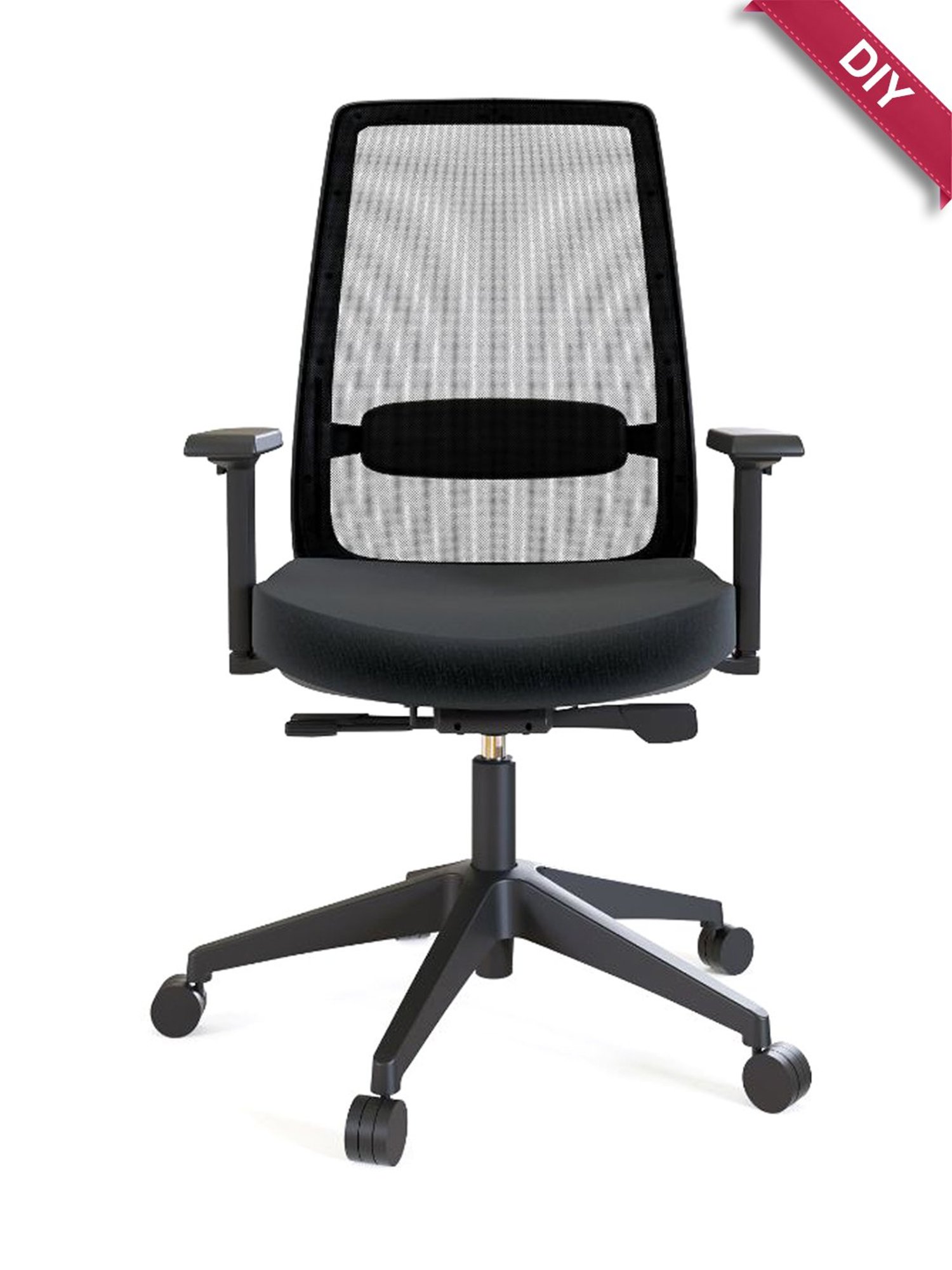 HNI India Fluence Black PU Foam Moveable Armrest Office Desk Chair
