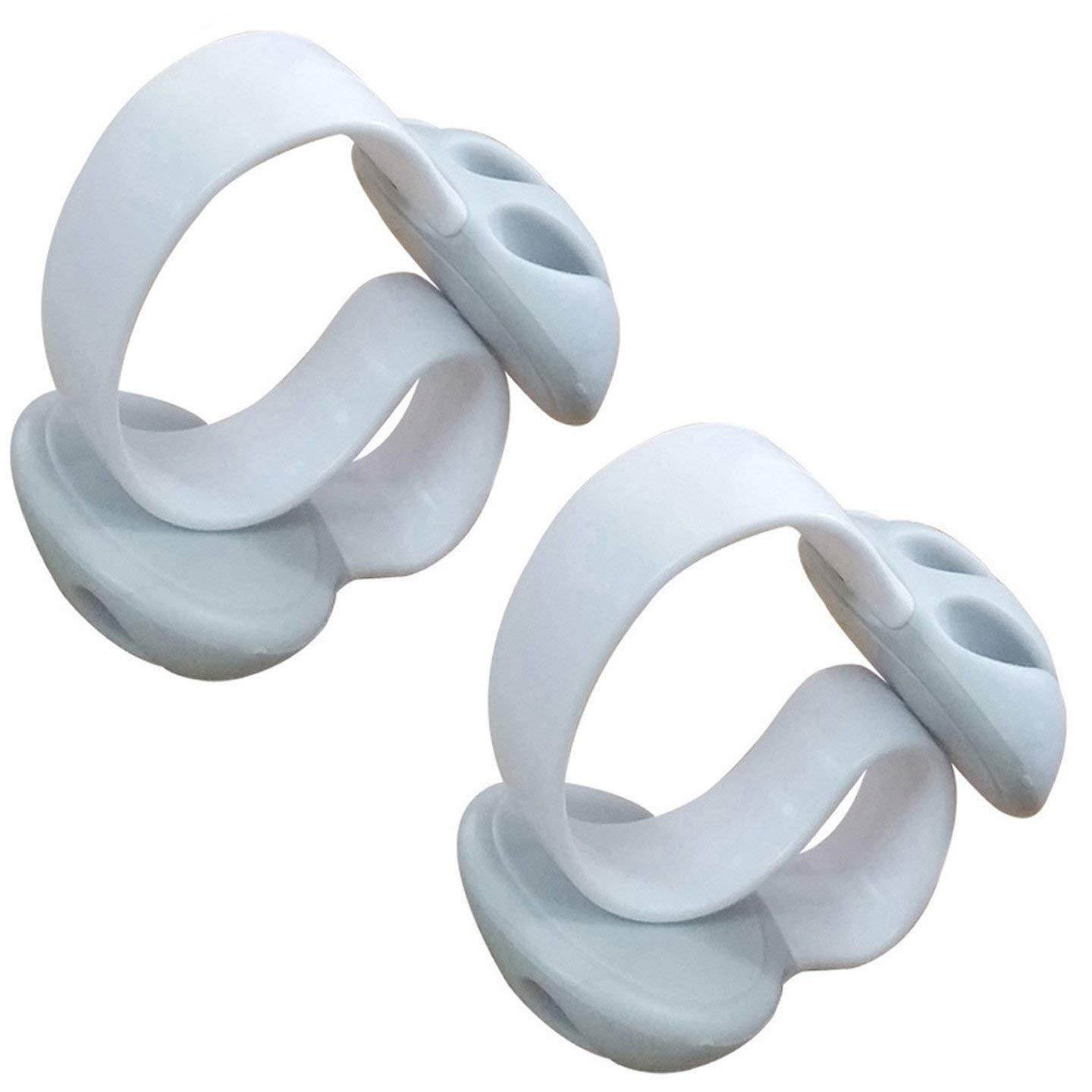 Coralpearl Non Adhesive Weighted Desk Cable Drop Clips Silicone Desktop Organizer Small Line Ties Fixer Tidy Table Top Wire Holder Clamp Cord Management Set for Home Office (White 2pcs)