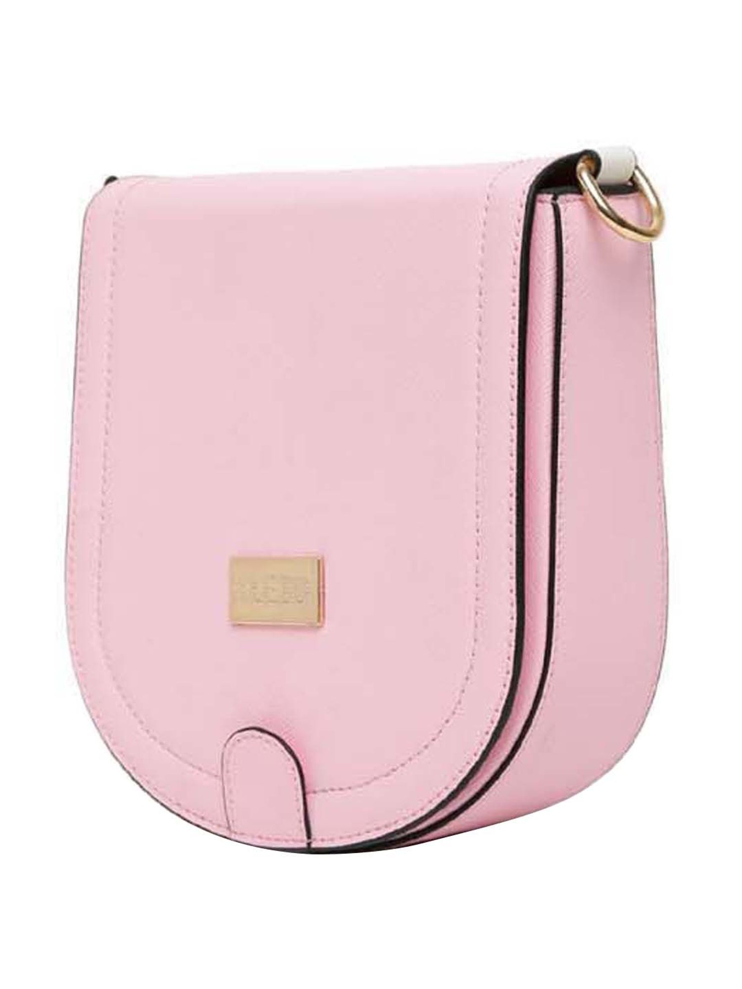 KLEIO Pink Solid Small Sling Handbag