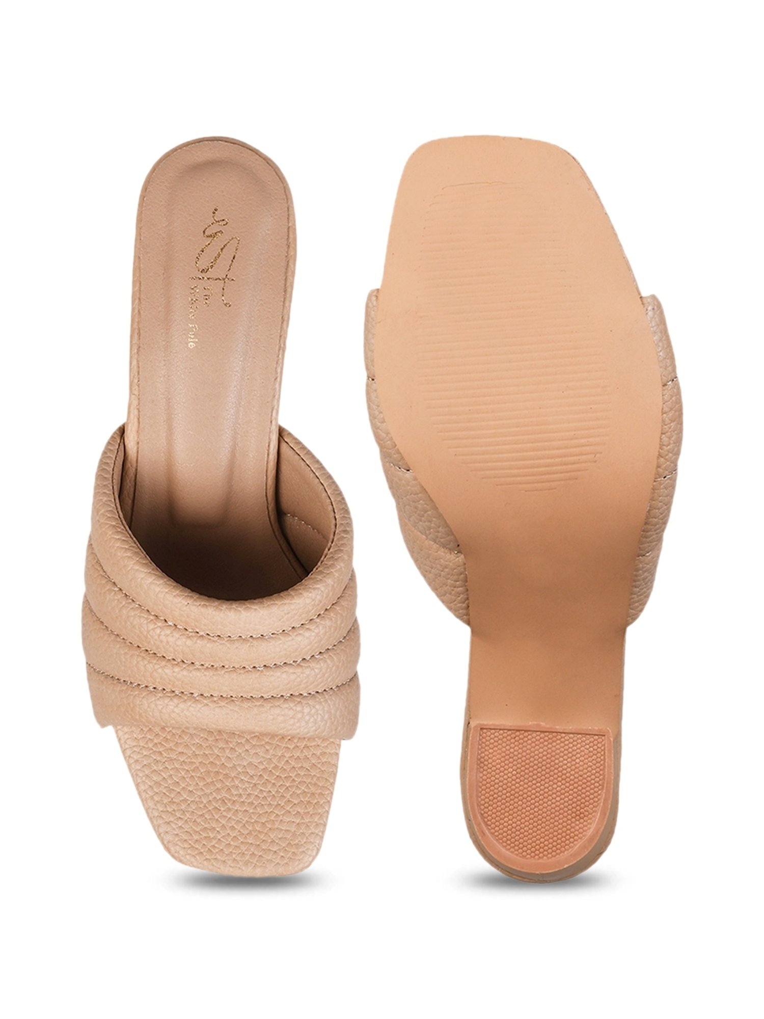 The White Pole Women's Beige Casual Sandals