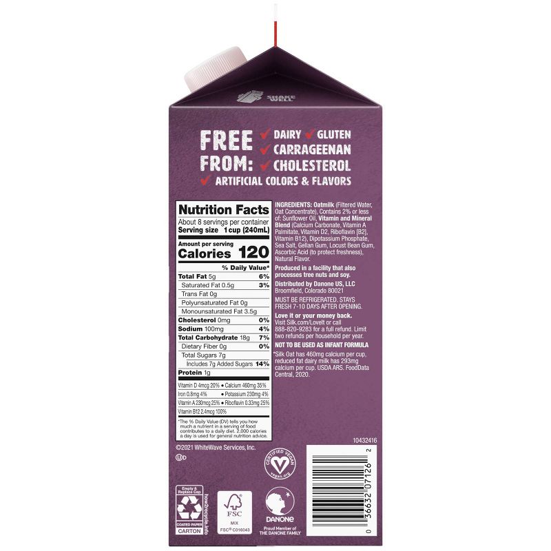 Silk Original Dairy-Free OatMilk - 0.5gal