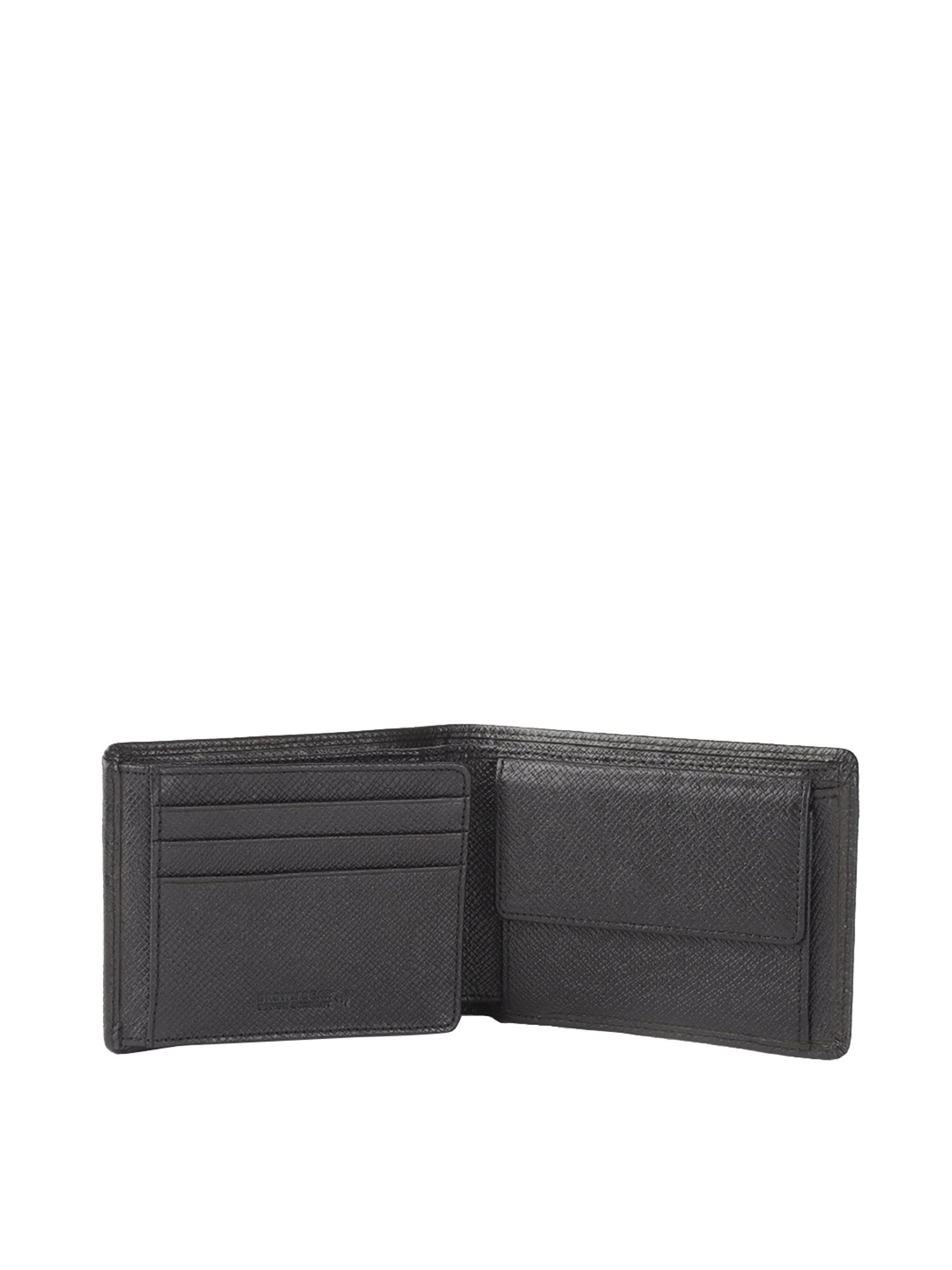 Brown Bear Black Casual Leather Rfid Bi-Fold Wallet for Men