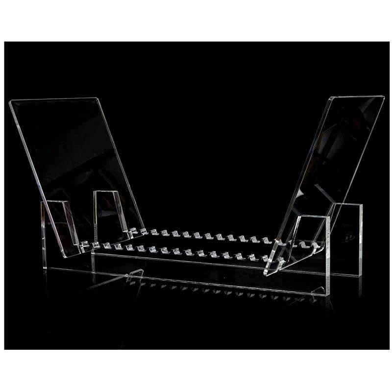 Vinyl Record Holder Acrylic Stand Premium Crystal Clear LP Rack Holds up to 50 Album Lps Functional Rack Design Perfect for 12 or 7 Singles