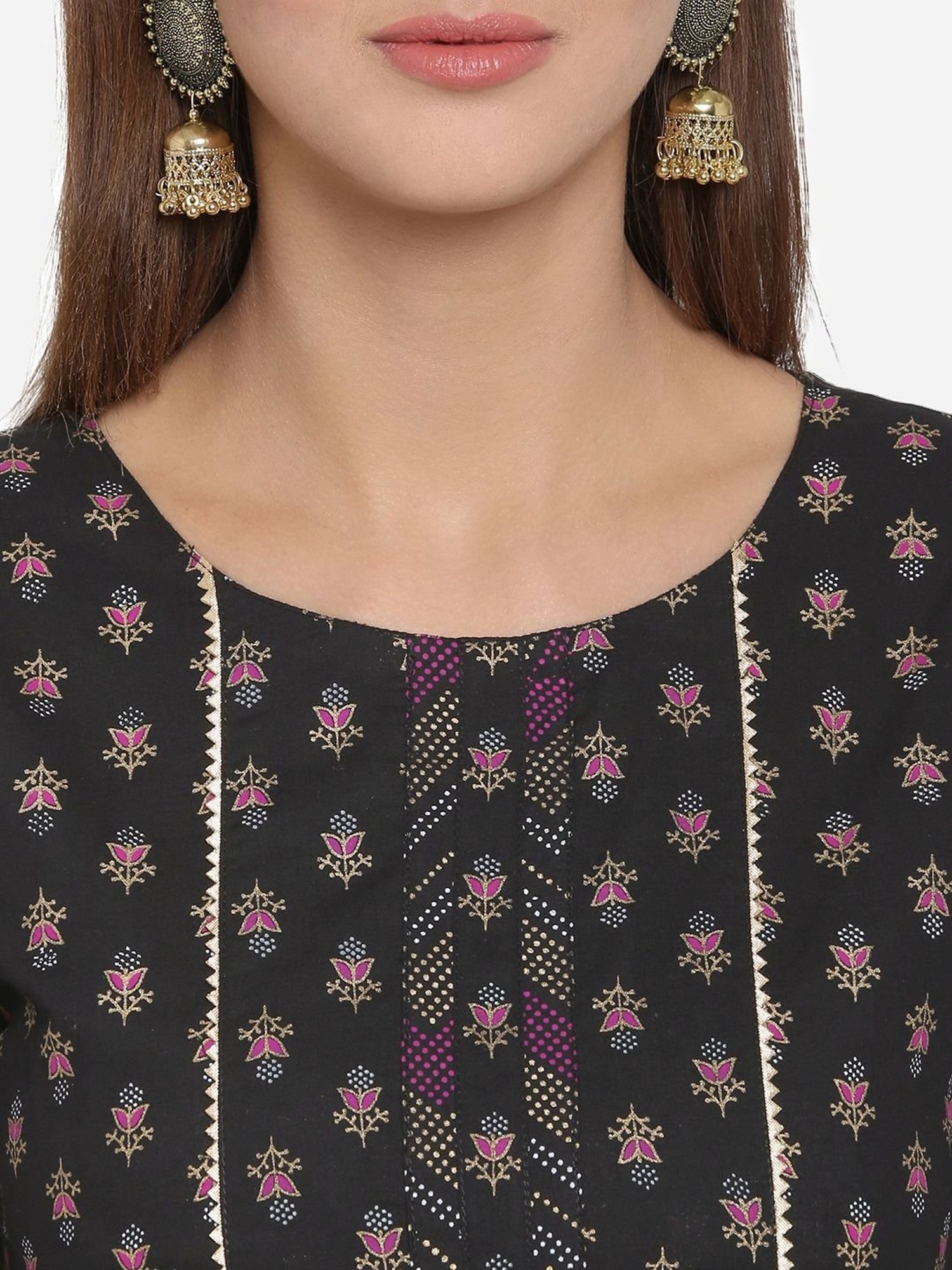 MIRCHI FASHION Cotton Black Printed Kurta Palazzo Set