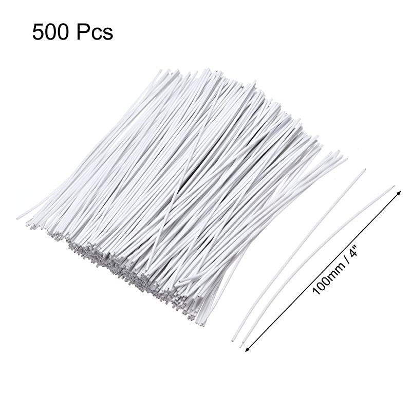 Metallic Twist Ties 100mmx1mm Plastic White Cable Cord Ties 500pcs