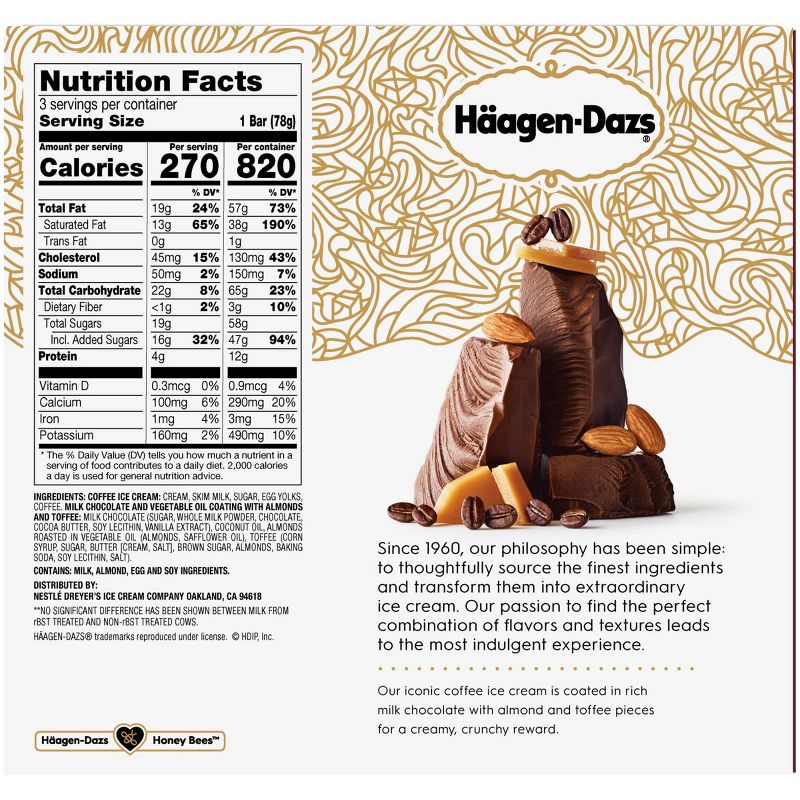 Haagen-Dazs Coffee Almond Crunch Ice Cream Bars - 3pk - 3oz