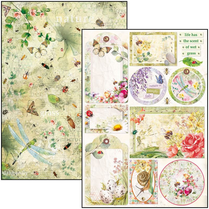 Ciao Bella Double-Sided Creative Pack 90lb A4 9/Pkg-Microcosmos, 9 Designs/1 Each