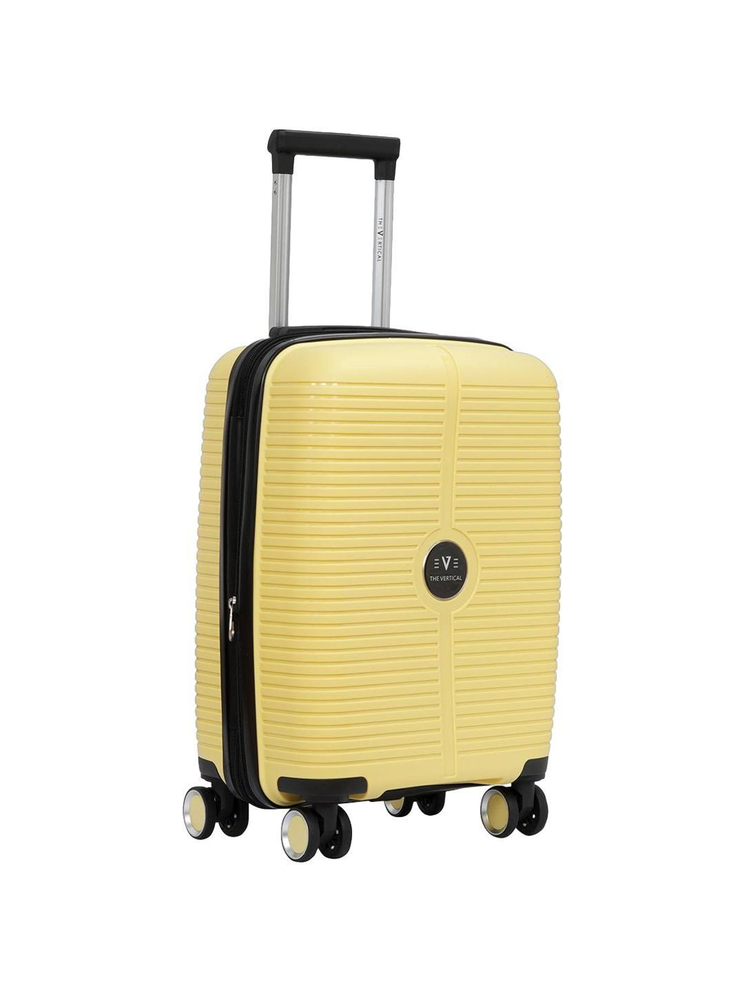 The Vertical Stellar Yellow Wheels 8 Small Hard Cabin Trolley Bag