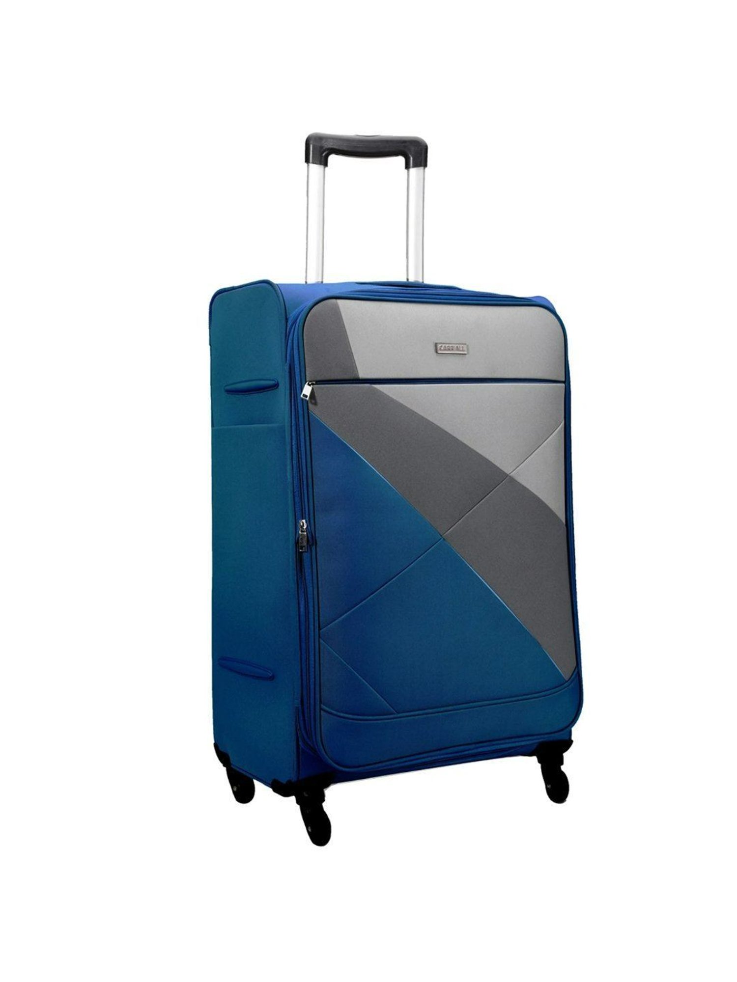 Carriall Grey & Blue 4 Wheel Medium Soft Cabin Trolley - 74 cm