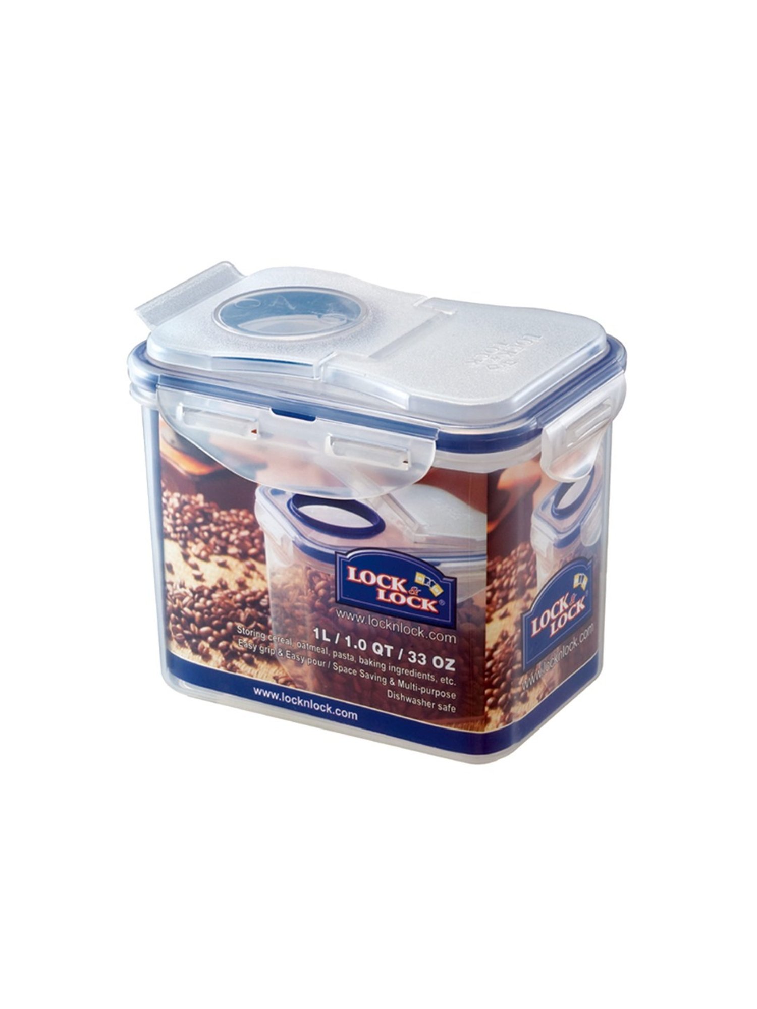 Lock & Lock Transparent Plastic Airtight Food Storage Containers with Flip Lid