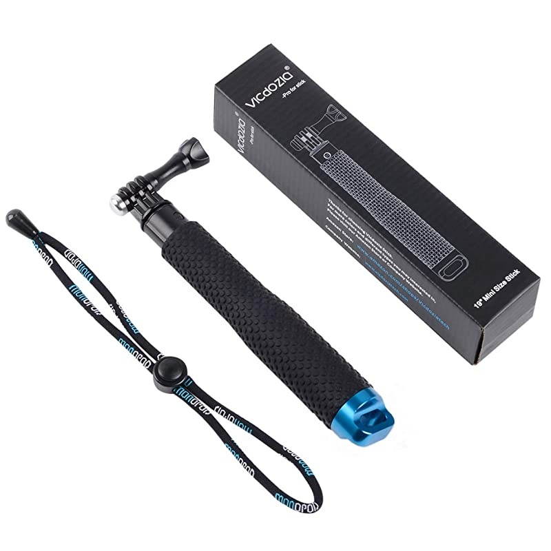 Extension Selfie Stick, Portable Hand Grip Waterproof Handheld Monopod Adjustable Pole Compatible with GoPro Hero(2018) Hero 8 7 6 5 4 AKASO SJCAM DJI OSMO Action and More Sports Cameras