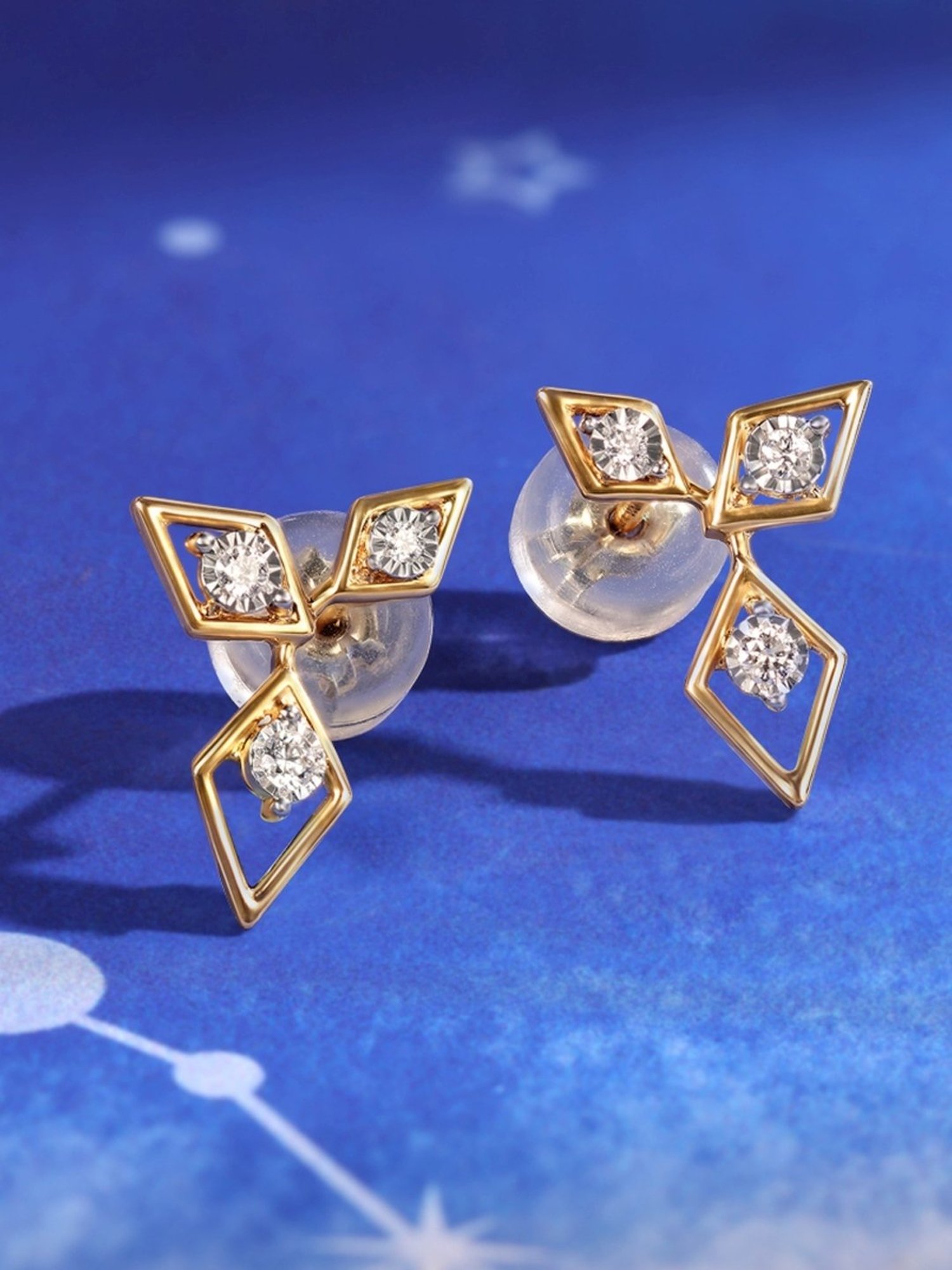 Mia by Tanishq Sparks of Joy 14k Gold & Diamond Stud Earrings