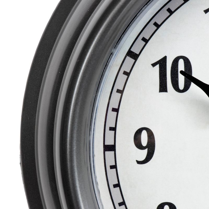 18"  Metal Outdoor / Indoor Atomic Clock with Thermometer - Weathered Black Finish - Acurite