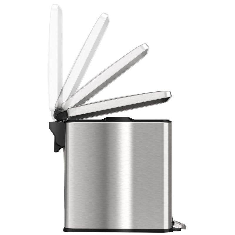 iTouchless SoftStep Step Pedal Bathroom Trash Can with AbsorbX Odor Filter 3 Gallon Silver Stainless Steel