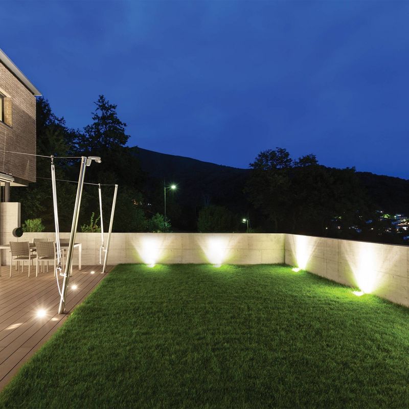 4pk Outdoor Solar Disc Ground Lights Silver - Merkury Innovations