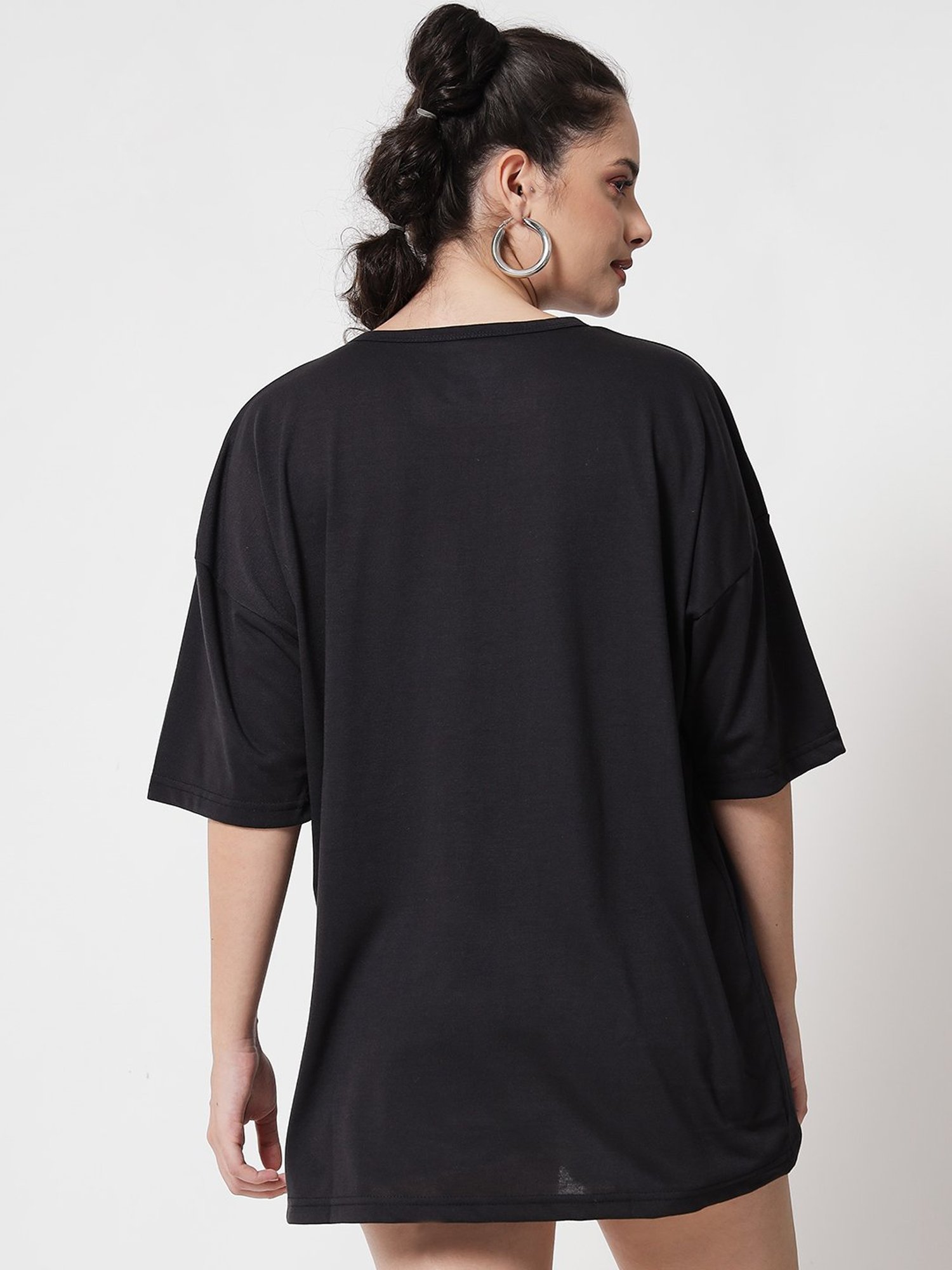 Kotty Black Round Neck T-Shirt