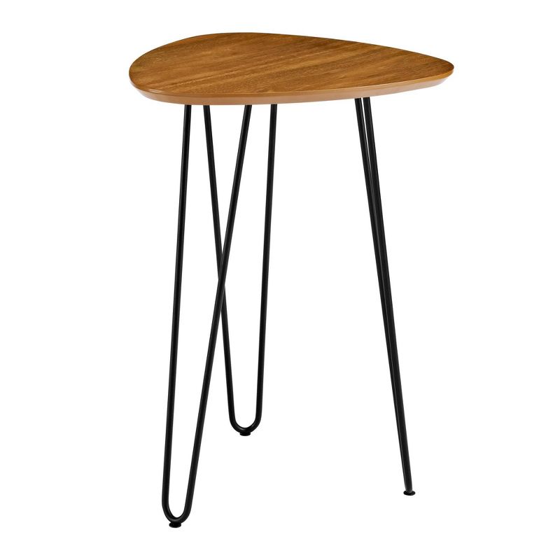 18" Hairpin Leg Wood Side Table - Walnut - Saracina Home