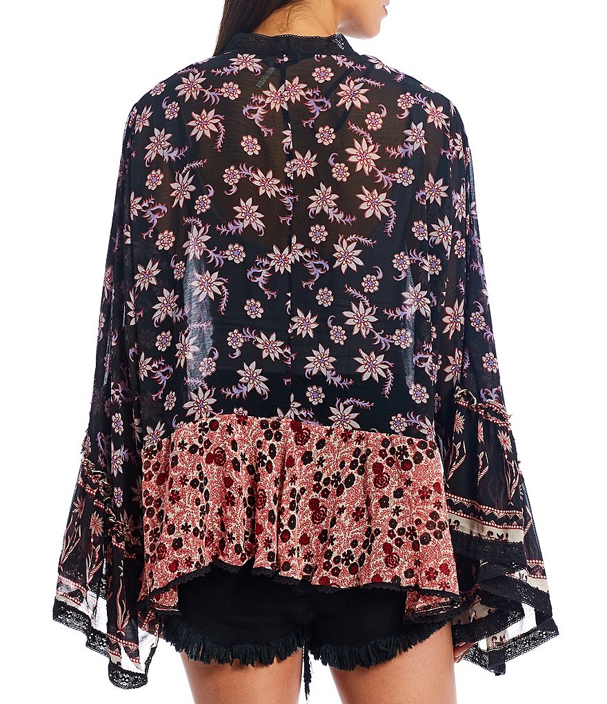 Free People Placed Print Lola Bell Sleeve Kimono