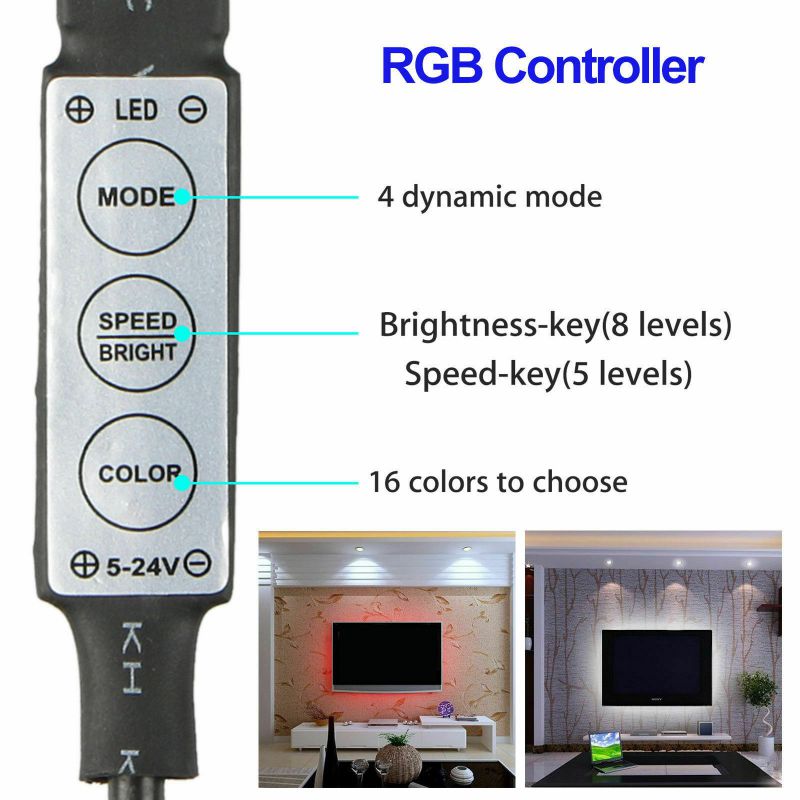 RGB LED Bias Lighting For TV LCD HDTV Monitors USB LED Strip Background Light