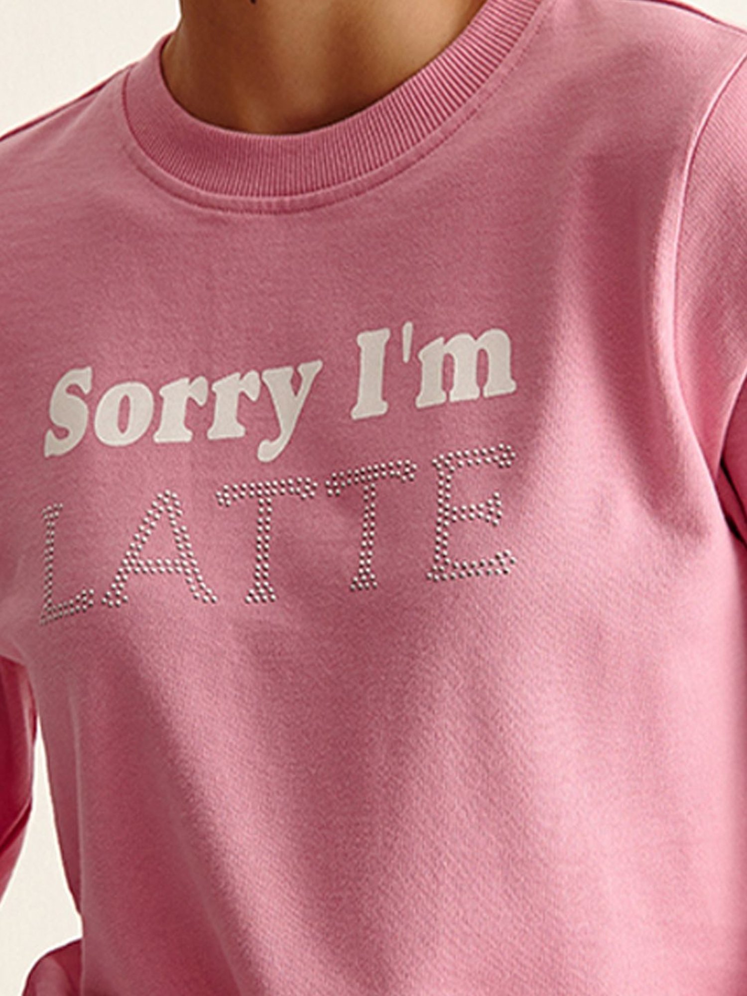 Cover Story Pink Cotton Graphic Print Sweater