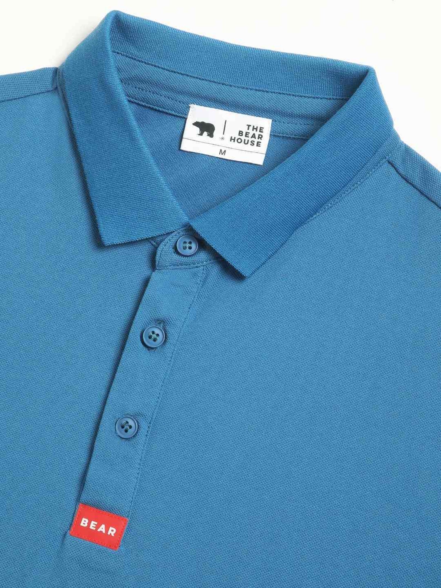 The Bear House Blue Slim Fit Polo T-Shirt