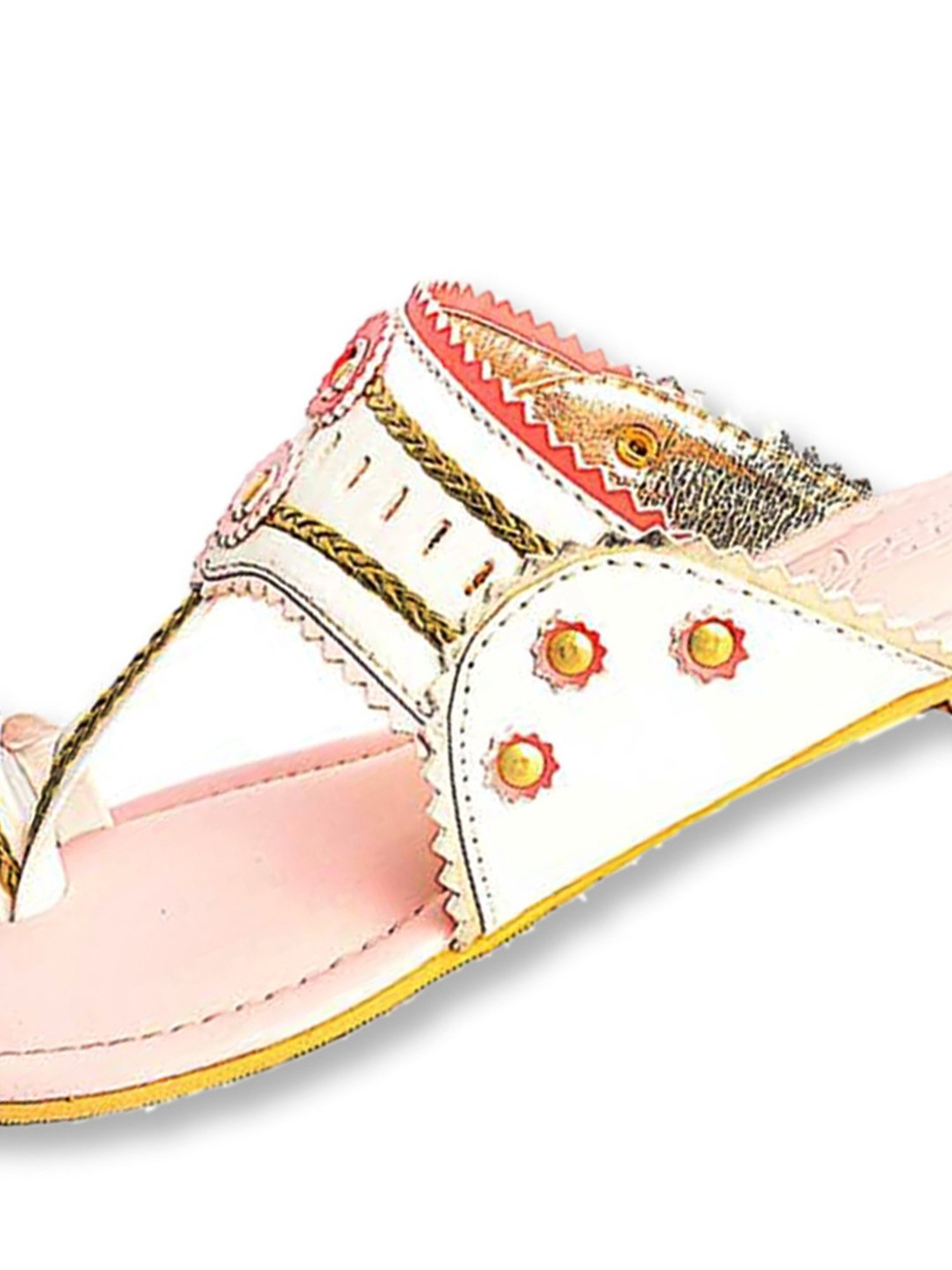 Sole House Women's Pearl White Toe Ring Sandals