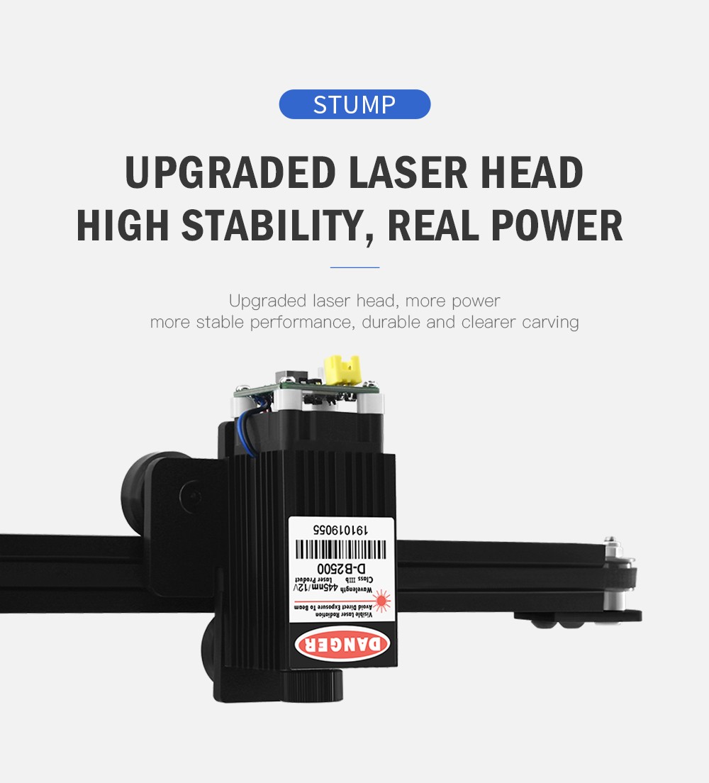 STUMP laser engraving machine - 2.5W - single arm - 2.8-inch color touch screen - support offline SD card/online