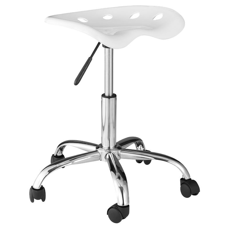 OneSpace 60-101401 Computer Task Chair with Tractor Seat, White