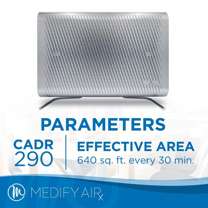 Medify Air MA-35-S1 Medical Grade Wall Mountable Air Cleaner Purifier Machine with H13 True HEPA Filter, and 640 Square Feet Coverage, Silver